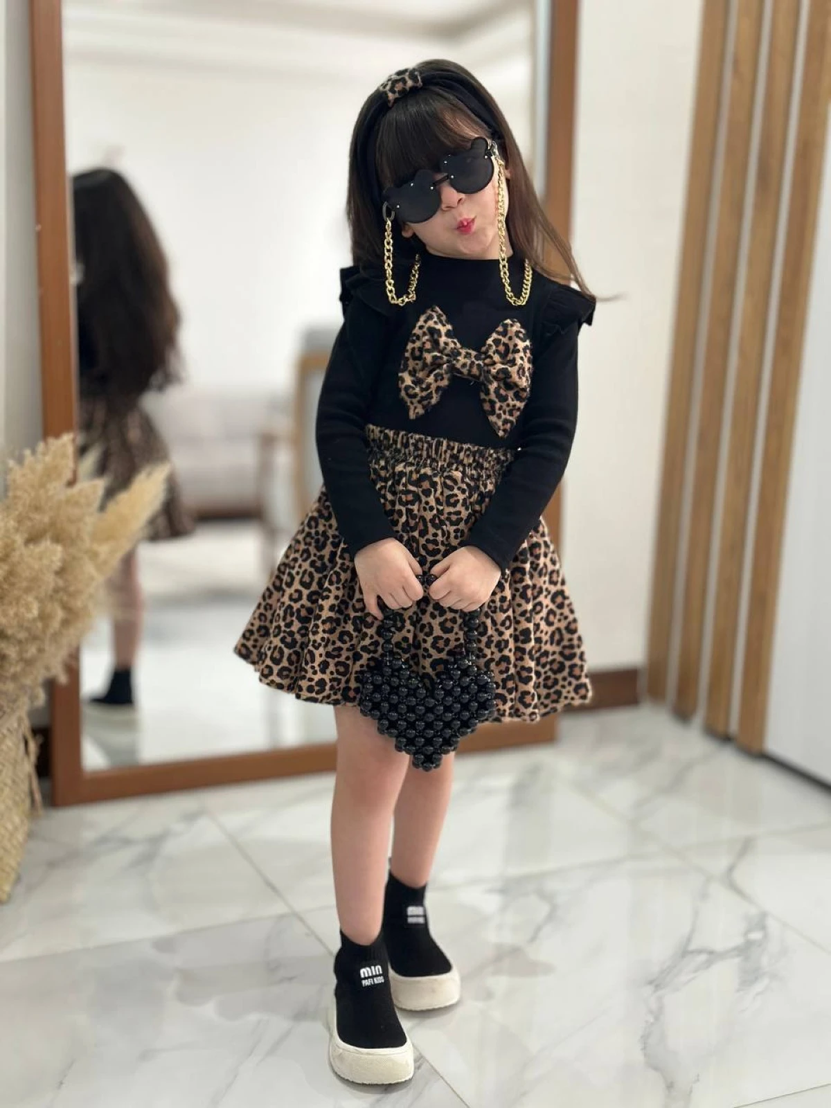 بلوز دامن پلنگی کد 4532