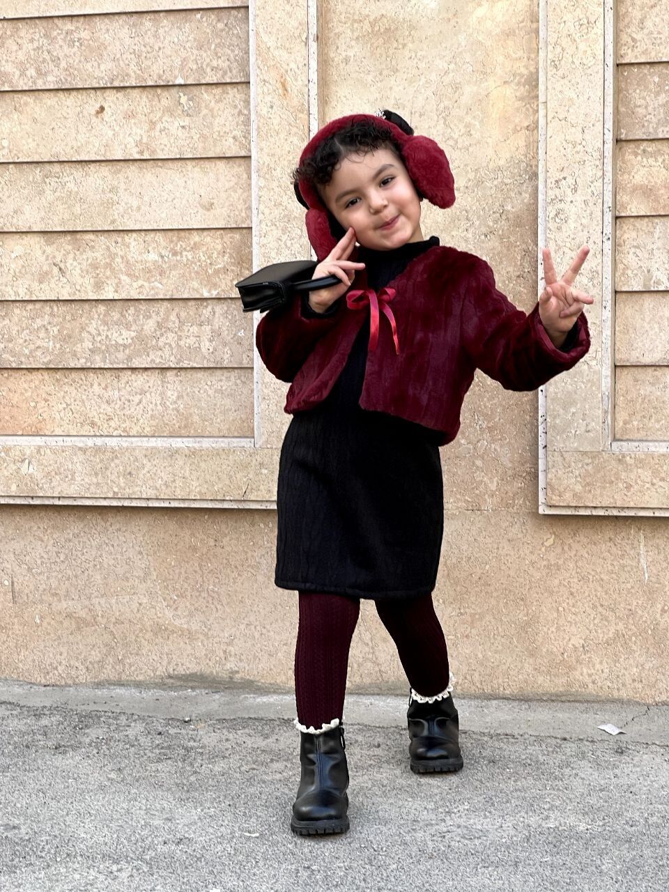 ست سارافون مراکشی و کت خزدار کد 4449