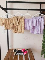 کراپ و شلوارک گل گلی