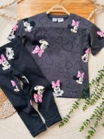 تیشرت قلب قلب میکی و شلوار کبریتی